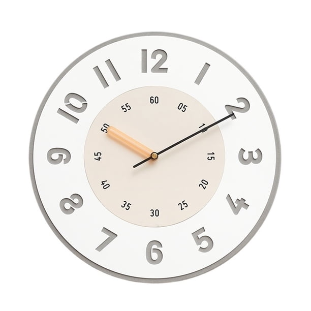 Reloj de pared de lujo de estilo nórdico. Funcionamiento silencioso. Diseño versátil. Alimentado por pilas.