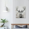 thumbnail image 3 of Creowell  Deer Wall Decor, Young Buck Canvas Art Print, Black and White Rustic Hunting Pictures, Animal Head Paintings for Bathroom Home Rustic Cabin Decor Ready to Hang 16x20 Inch, 3 of 3