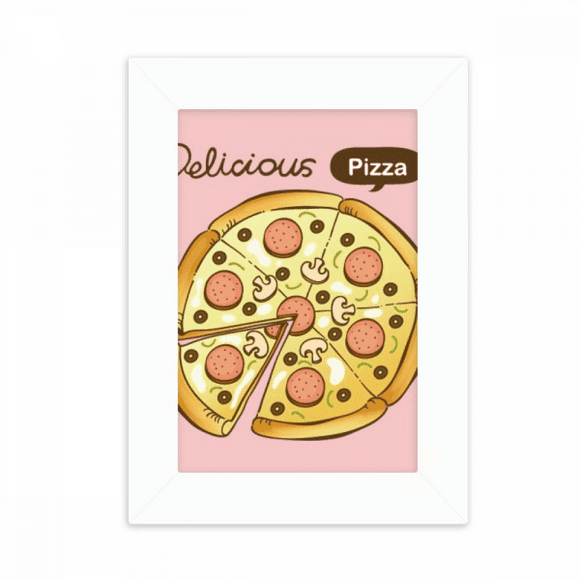 Sausage Mushroom Pizza Italy Foods Desktop Photo Frame Picture Display Decoration Art Painting