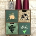 thumbnail image 6 of Four Elements Stencil 11.8×11.8inch Wind Fire Water Ground Template with Paint Brush Triangle Alchemical Pattern Stencils for Art Crafts Window Wood Canvas Fabric Wall Furniture Decor, 6 of 9