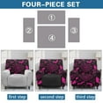thumbnail image 5 of SCRAWLGOD Halloween Bat Pumpkin Spider Web Print Pink Black Recliner Chair Covers Lazyboy Recliner Cover 4 PCS Stretch Recliner Slipcovers Sofa Covers with Elastic Bottom for Dog, 5 of 7