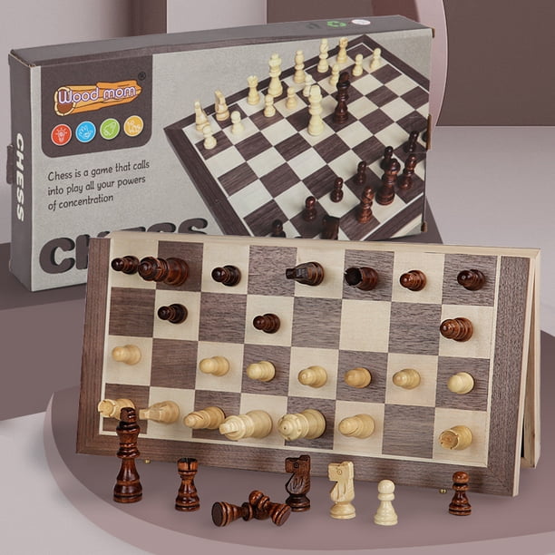Juego de ajedrez de madera para niños y adultos, educación temprana, inteligencia, juego de escritorio interactivo entre padres e hijos, juguetes educativos de ajedrez