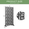 thumbnail image 6 of MAYEERTY 72 × 35in Outdoor Privacy Screen with Stand Metal Balcony Decorative Screen, Black, 6 of 6