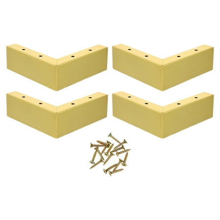 Raindrops Golden Iron Furniture Risers for Home Heavy Duty Bed Lifts Risers with 1.5 Inches Heightening Pad