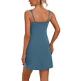 thumbnail image 2 of Vestido de tenis Desol azul sin mangas con bolsillos para pantalones cortos integrados, 2 of 5