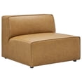 thumbnail image 4 of Modway Mingle Modern Faux Leather Sofa and Ottoman Set in Tan, 4 of 13