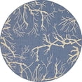 thumbnail image 2 of Unique Loom Collection Botanique Abstrait Pictural Transitionnel Tapis Rond Flatweave Intérieur et Extérieur, 6 Pieds, Bleu Marine / Beige, 2 of 10