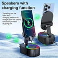 thumbnail image 5 of Wireless Induction Audios Bluetooth-compatible Speaker 5 in 1 Cellphone Holder Multipurpose Foldable Phone Stand for Desk, 5 of 5