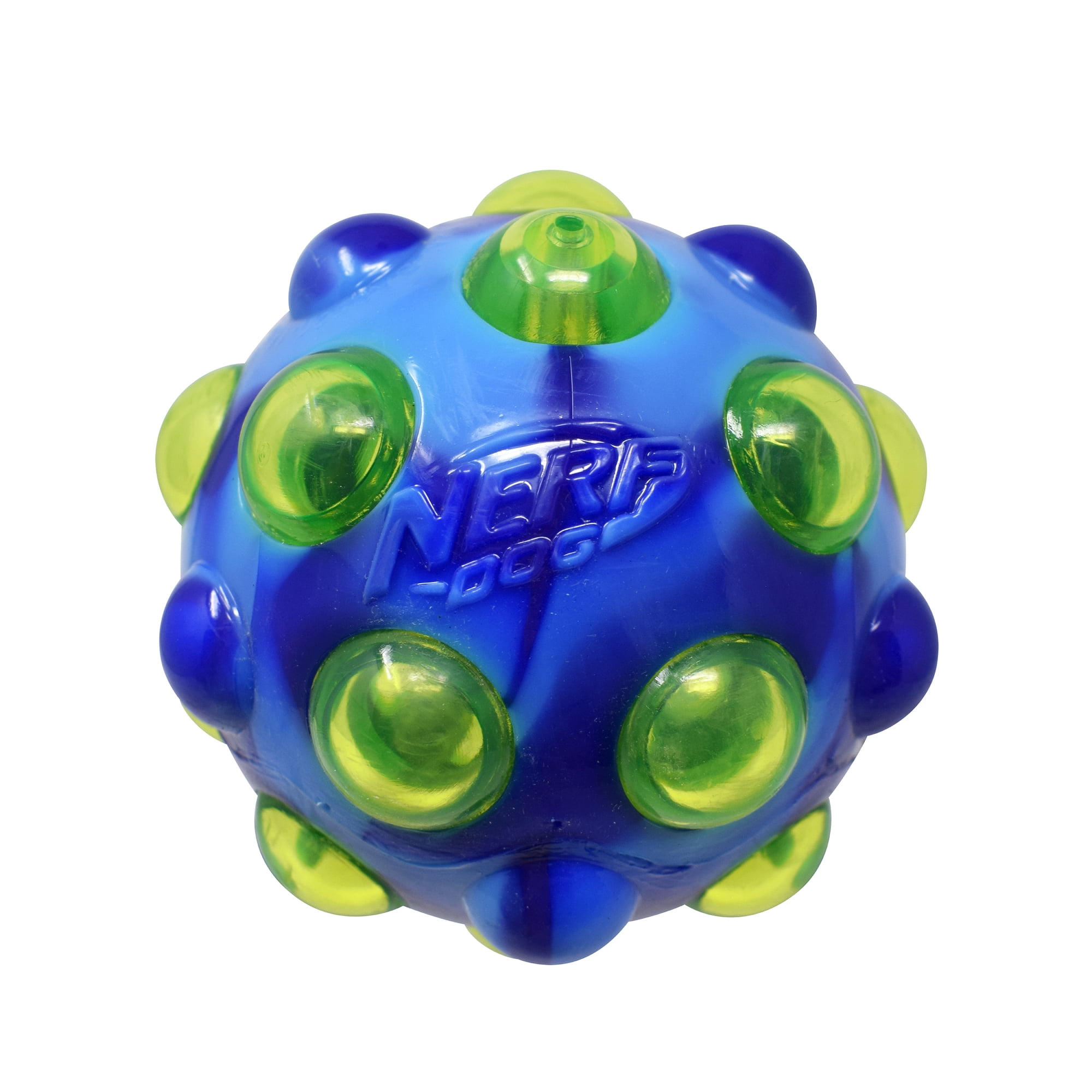 Nerf Dog TPR LED Bubble Light Up & Squeak Ball, 3.8 inch