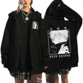 thumbnail image 4 of Chaqueta con cremallera de Anime para hombre y mujer, Sudadera con capucha con estampado de Gojo Satoru, ropa de calle informal Harajuku Unisex, otoño, 4 of 4