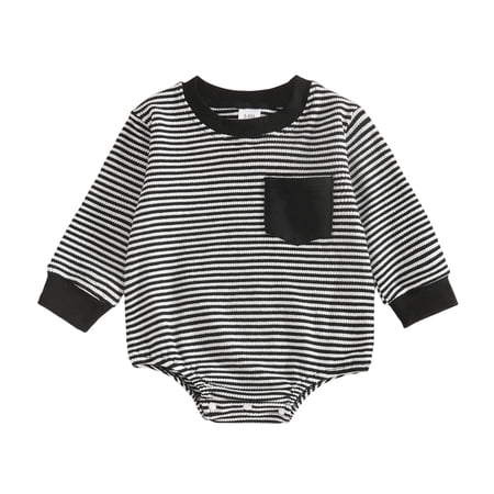 Karoyedx Baby Boys Bodysuit Newborn Baby Boy Girl Hooded Romper Long Sleeve Hoodie Bodysuit Fall Winter Outfit Black Size 6-12 Months