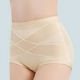 thumbnail image 4 of Women's Briefs Underwear Women Boy Shorts Seams All Previous Light Lace Panties for Women Underwear Seamless Waist Trainer for Postpartum Lifter Panties Pack Variety plus Size Beige M, 4 of 6