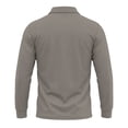 thumbnail image 4 of Domuza Mens Long Sleeve Work Polo Shirt with Pocket, Moisture Wicking Quick Dry, Durable Collared Shirt for Outdoor Job Gray XL, 4 of 7