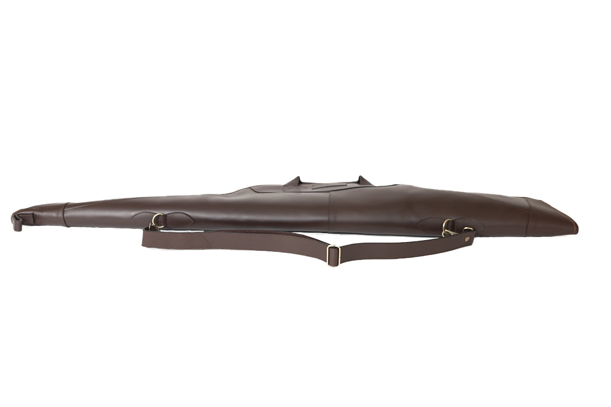 Handcrafted English Genuine Leather 50” Rifle Gun Shotgun Case Bag Brown