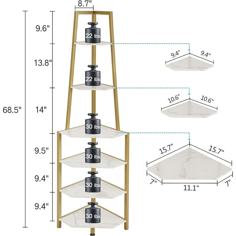VECELO, Corner Shelf, 15.7