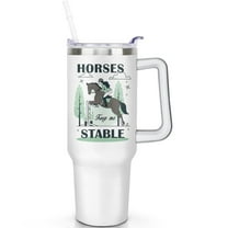 1pc horses 40oz Tumbler with Straw & Handle - Insulated Stainless Steel Cup | Holiday Gift for Man Women (Christmas, Valentine's, Birthday)