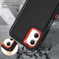 thumbnail image 6 of For Samsung A06 Military Grade Dual Layer Shockproof Phone Case With 2 PCS Screen Protector Build With Kickstand Dustproof Drop Proof Protective Cover for Galaxy A06 6.7"(Black/Orange), 6 of 8