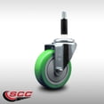 thumbnail image 2 of 4 Inch SS Green Poly Wheel Swivel 7/8 Inch Expanding Stem Caster SCC, 2 of 2