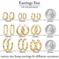 thumbnail image 2 of Pendientes tipo argolla Yesteel Gold chapados en oro de 14 quilates para mujer, 2 of 7