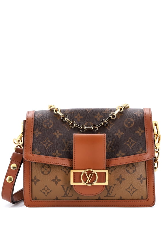 Pre-Owned Dauphine Shoulder Bag Reverse Monogram Canvas MM By Rebag