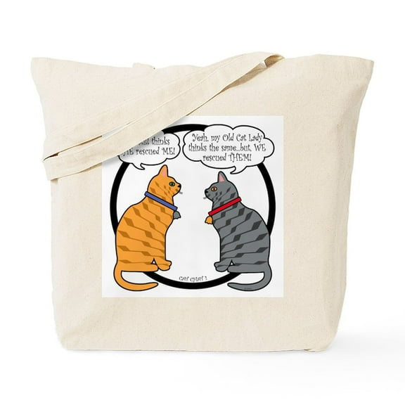 CafePress - CAT CHAT 1 And 2 Tote Bag - Unisex Canvas Tote Bag, Beige, 1-Piece