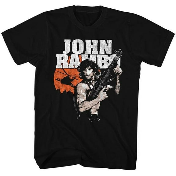 Rambo John Rambo Black Adult T-Shirt 2Xlt