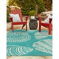 thumbnail image 3 of Unique Loom Outdoor Coastal Collection Area Rug - Bodrum (5' 3" x 8' Rectangle Teal/Ivory), 3 of 9