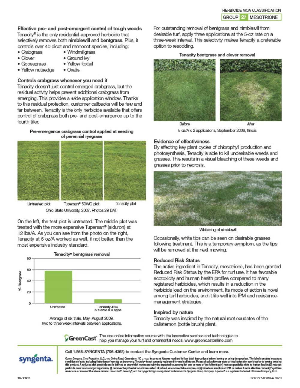 Syngenta Tenacity Herbicide - Selective Broadleaf Weed & Grass Control - 8 fl oz Bottle