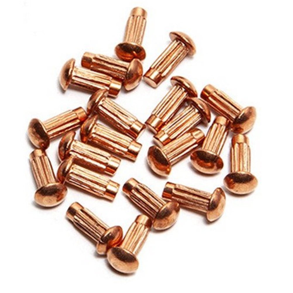 (100pcs) Purple Copper Knurled Rivets , M3x12mm