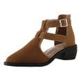 thumbnail image 1 of NECHOLOGY Botas Mujer Adulto Femenino Zapatos Botines para mujer Zapatos de mujer Tacón grueso Parte inferior gruesa Botas informales Malla transpirable Parte inferior Botas de otoño (Brown, 7), 1 of 7
