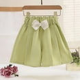 thumbnail image 2 of NAISIBABY Kids Girls Shorts, Wide Leg Bow High Rise Casual Cute Summer Fashion Shorts Green Size 12, 2 of 5