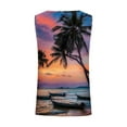 thumbnail image 5 of Titcea Womens Tank Tops Round Neck Sleeveless Summer Travel Graphic Tees Hawaiian Beach Holiday Palm Tree Printed T Shirts, 5 of 5