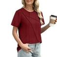 thumbnail image 6 of Plebaso Women's Summer Tops Eyelet Short Sleeve Casual Tunic Shirts Loose Dressy Blouses Basic Tee, 6 of 7