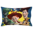 Disney Toy Story Toddler Bedding Set, "Taking Action", 4Pieces, Blue, Green, Boy, Toddler Bed