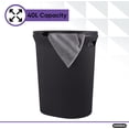 thumbnail image 3 of Superio 40L Elegant Ribbed Plastic Laundry Hamper with Lid - Brown (2 Pack), 3 of 5
