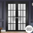 thumbnail image 5 of Slab Barn Door Panel Frosted Glass 12 Lites | Felicia 3312 Matte Black | Sturdy Finished Doors | Pocket Closet Sliding -32" x 84", 5 of 5