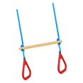 thumbnail image 3 of Colaxi Swing Bar with Gymnastic Rings Adjustable for Family Fun Get Togethers Games red blue, 3 of 8