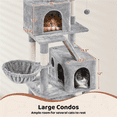 thumbnail image 2 of Yaheetech 71''H Multi-Level Cat Tree Tower with Condos, Light Gray, 2 of 10