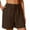Brown, variant on Women's Shorts High Waisted Stretchy Linen Solid Color Wide Leg Leisure Eighths Pants Baggy Dressy Casual Womens Jorts S-2XL