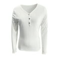 thumbnail image 4 of RXMEKW Long Sleeve V-Neck Base Layer Shirt For Women, Casual Solid Color Polyester Top, 4 of 8
