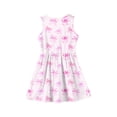 thumbnail image 5 of Grblisyd Girls Dress Summer Coquette Bow Print Sleeveless Ruched Crew Neck A Line Dress for Kids Casual 3-12 Y, 5 of 5