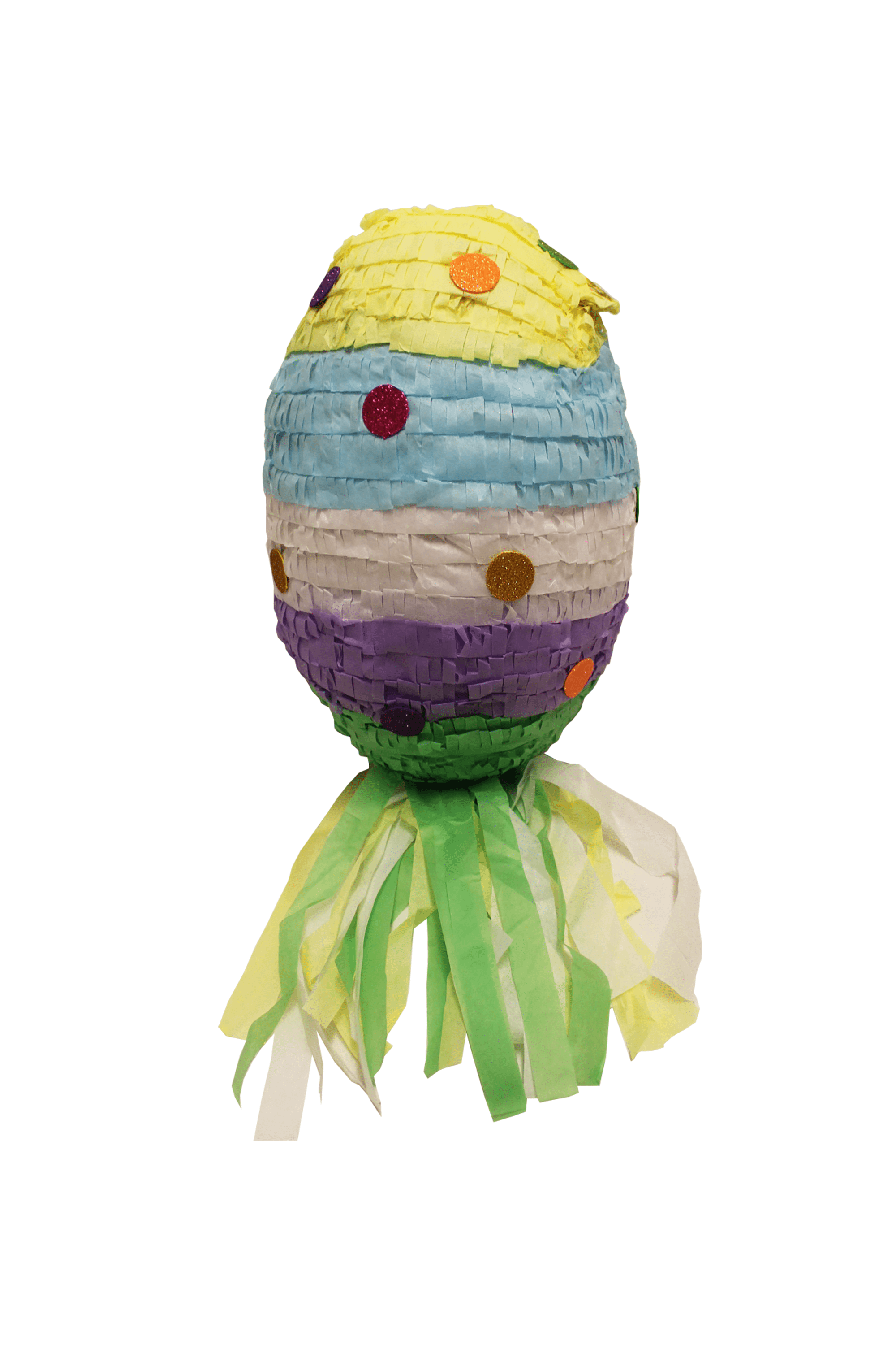APINATA4U 2-D Dinosaur Egg Pinata - Green & White Circles, 20" Tall For Birthday Party Candy
