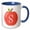 Blue/White, variant on 3drose, Monogram Letter S Inside a Red Apple on a White Background., 11oz Mug