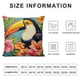thumbnail image 5 of PRATYUS Hello Summer Vibes Decorative Throw Pillow Covers, Tropical Toucan Flamingo Palm Leaves Cushion Case Decor, Hawaii Hibiscus Flower Colorful Stripes Seasonal Home Decoration 18x18in, 5 of 5