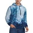 thumbnail image 2 of Fotbe Men's Hoodie with Abstract Ocean Waves Pattern - Kangaroo Pocket Pullover Hooded Sweatshirt, Perfect for Daily Wear, Travel, and Home-Large, 2 of 7