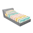 thumbnail image 2 of Ambesonne Leaves Fitted Sheet & Pillow Sham Set, Traditional Aztec Folklore, Twinxl, Multicolor, 2 of 2