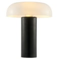 thumbnail image 4 of SAFAVIEH Reiss 15 in. 2-Light Mid-century Black Marble Table Lamp with White Shade, 4 of 8