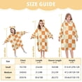 thumbnail image 4 of FORMRS Wearable Blanket Hoodie with Sleeves for Kids Cozy Flannel Sweatshirt, Orange Checkered Pattern, 4 of 7
