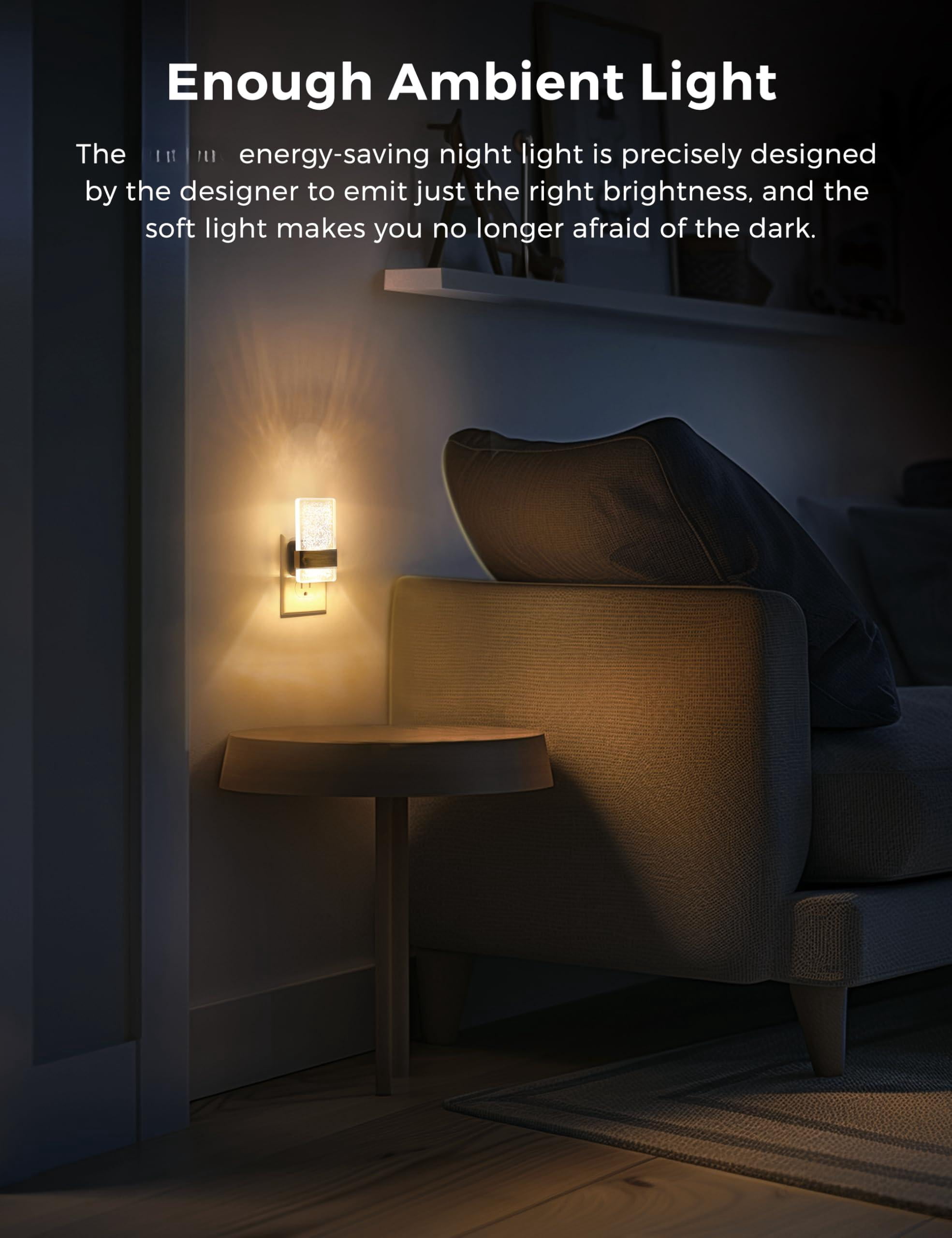 Night Lights Plug Into Wall  2 Pack In Light With Dusk To Dawn Sensor 0-100lm Dimmable Nightlight Sconce-style Design Nightlights For Bathroom Hallway Stairway Gift