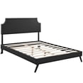thumbnail image 3 of Modway Corene Queen Vinyl Platform Bed with Round Splayed Legs in Black, 3 of 8